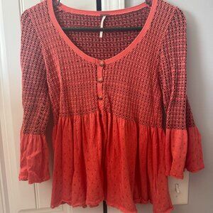 Peachy Orange FREE PEOPLE top